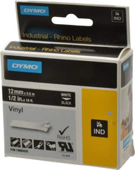 Dymo - 5" Wide x 216" Long, Black Vinyl Label Printer Cartridge - For RHINO 1000, 3000, 4200, 5000, 5200,6000, 6500 - Top Tool & Supply