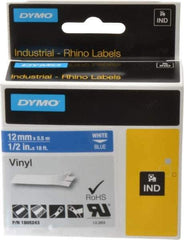 Dymo - 5" Wide x 216" Long, Blue Vinyl Label Printer Cartridge - For RHINO 1000, 3000, 4200, 5000, 5200,6000, 6500 - Top Tool & Supply