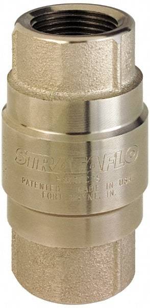 Strataflo - 3/8" Nickel Plated Brass Check Valve - Inline, FNPT x FNPT, 400 WOG - Top Tool & Supply