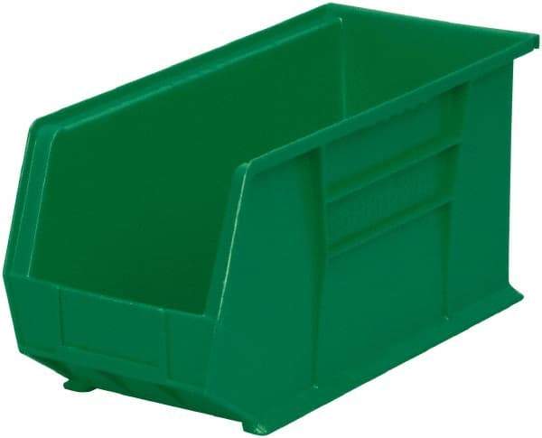 Akro-Mils - 60 Lb. Load Capacity, 18" Deep, Green Polymer Hopper Stacking Bin - 9" High x 8-1/4" Wide x 18" Long - Top Tool & Supply