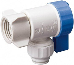 Value Collection - 3/8 x 1/2" Pipe, Full Port, Polysulfone Standard Ball Valve - Inline - Two Way Flow, Push Fit Ends, Lever Handle, 250 WOG, 200 WSP - Top Tool & Supply