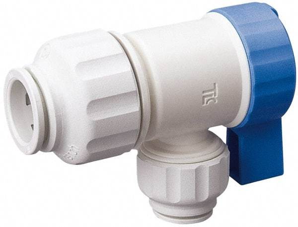 Value Collection - 1/4 x 1/2" Pipe, Full Port, Polysulfone Standard Ball Valve - Inline - Two Way Flow, Push Fit Ends, Lever Handle, 250 WOG, 200 WSP - Top Tool & Supply