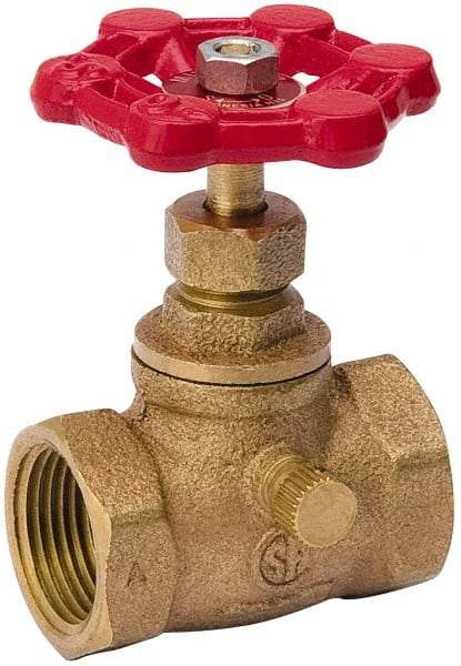 Value Collection - 3/4" Pipe, 125 psi WOG Rating, Brass Stop & Waste Valve - Lobe Type Handle, IPS End Connections, Use with Water, Oil, Air - Top Tool & Supply