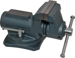 Wilton - 4" Jaw Width, 2-1/4" Opening Capacity, 2" Throat Depth, Steel Swivel Bench Vise - Bolt Down Base Attachment, 10.1" Long x 5.3" Wide x 5.3" High - Top Tool & Supply