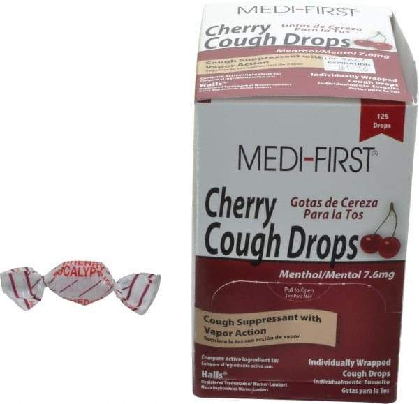 Medique - Cherry Flavor Medi-First Cough Drops Lozenges - Sore Throat Relief - Top Tool & Supply