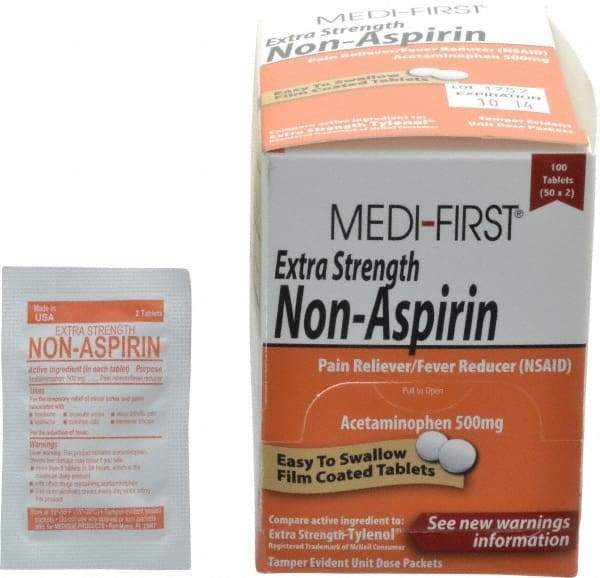 Medique - Medi-First Extra-Strength Non-Aspirin Tablets - Headache & Pain Relief - Top Tool & Supply