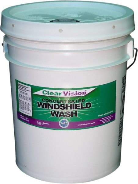 Clear Vision - Water-Based Solution Windshield Washer Fluid - 5 Gal Pail - Top Tool & Supply