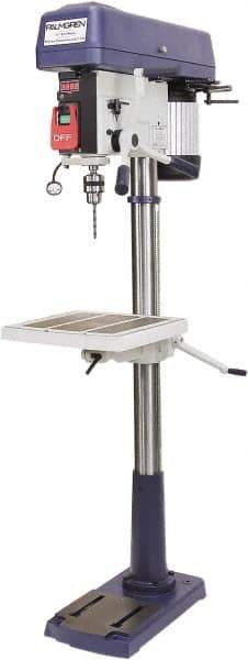 Palmgren - 17" Swing, Step Pulley Drill Press - 16 Speed, 1 hp, Three Phase - Top Tool & Supply