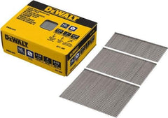 DeWALT - 16 Gauge 2-1/2" Long Finishing Nails for Power Nailers - Steel, Bright Finish, Smooth Shank, Angled Stick Collation, Round Head, Chisel Point - Top Tool & Supply