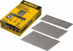 DeWALT - 16 Gauge 2-1/2" Long Finishing Nails for Power Nailers - Steel, Bright Finish, Smooth Shank, Angled Stick Collation, Round Head, Chisel Point - Top Tool & Supply