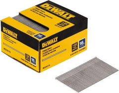 DeWALT - 16 Gauge 1-3/4" Long Finishing Nails for Power Nailers - Steel, Bright Finish, Smooth Shank, Angled Stick Collation, Round Head, Chisel Point - Top Tool & Supply