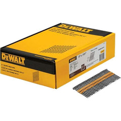 DeWALT - 9 Gauge 3" Long Framing Nails for Power Nailers - Steel, Bright Finish, Smooth Shank, Angled Stick Collation, Round Head - Top Tool & Supply