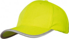 Tingley - Size Universal, High Visibility Slip-On Baseball Cap - Green & Yellow Solid Pattern with Reflective Trim, Polyester - Top Tool & Supply