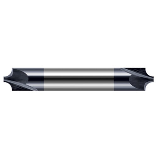 Corner Rounding End Mills - 0.1250″ (1/8″) Radius × 0.1540″ Pilot Diameter Carbide 5° Flare Corner Rounding End Mill DE, 4 Flutes, AlTiN Coated - Exact Industrial Supply