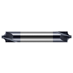 Corner Rounding End Mills - 0.0930″ (3/32″) Radius × 0.0450″ Pilot Diameter Carbide 5° Flare Corner Rounding End Mill DE, 2 Flutes, AlTiN Coated - Exact Industrial Supply