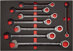 Proto - 20 Piece, 7/32" to 1-1/2", Spline Combination Wrench Set - Inch Measurement Standard, Black/Chrome Finish, Comes in Roll Pouch - Top Tool & Supply