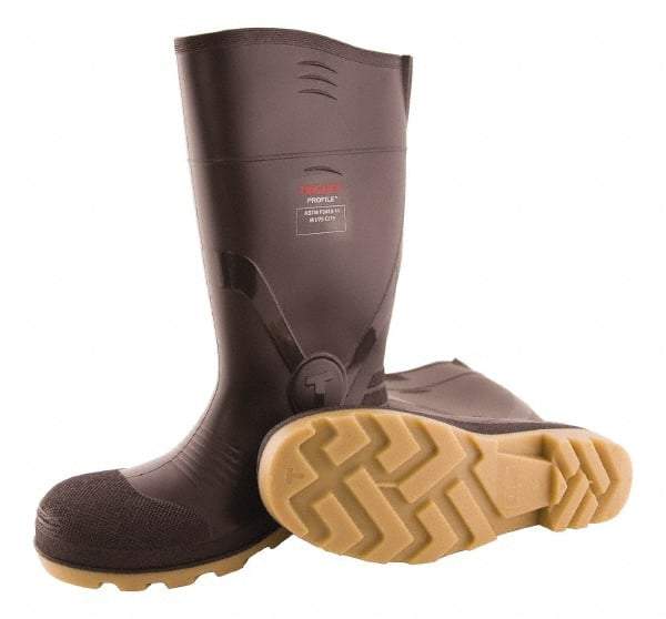 Tingley - Unisex Size 12 Medium Width Composite Knee Boot - Brown, Crepe, PVC Upper, PVC Outsole, 15" High, Pull-On - Top Tool & Supply