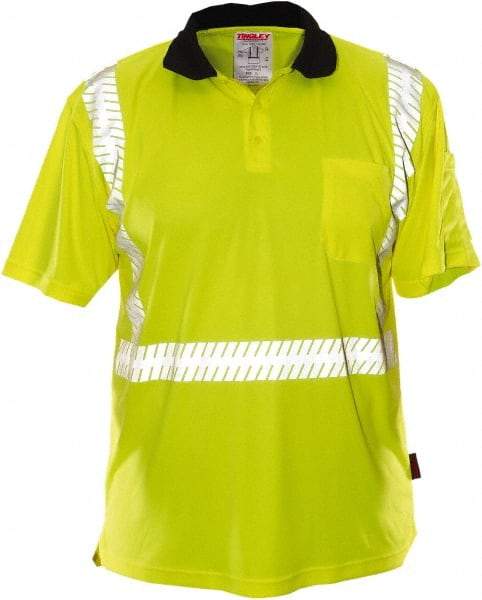 Tingley - Size XL, Lime, High Visibility, Short Sleeve Polo Shirt - 48 to 50" Chest, 1 Pocket, Polyester - Top Tool & Supply