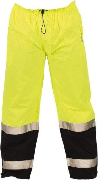 Tingley - Size M Polyurethane on 75 Denier Ripstop Polyester High-Visibility Pants - Snap Closure, No Pockets, 36" to 38" Waist, 29" Inseam, Yellow/Green, ANSI 107-2015 Class E - Top Tool & Supply