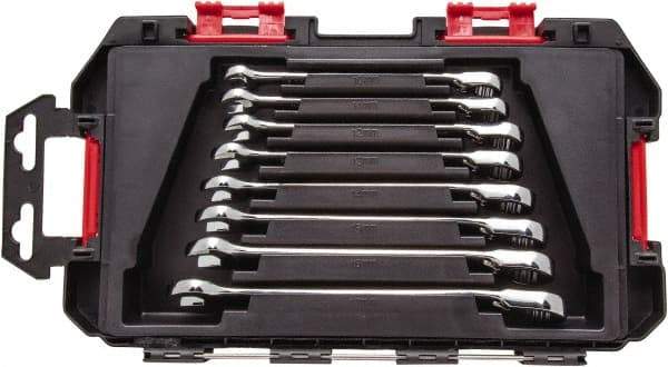 Blackhawk by Proto - 7 Piece, 10mm to 16mm, Reversible Ratcheting Combination Wrench Set - Metric Measurement Standard, Chrome Finish, Comes in Case - Top Tool & Supply