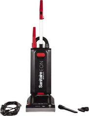 Sanitaire - Single Motor Quiet & Upright Vacuum Cleaner - 12" Cleaning Width, 10" Amps, Ergonomic Handle, Black - Top Tool & Supply