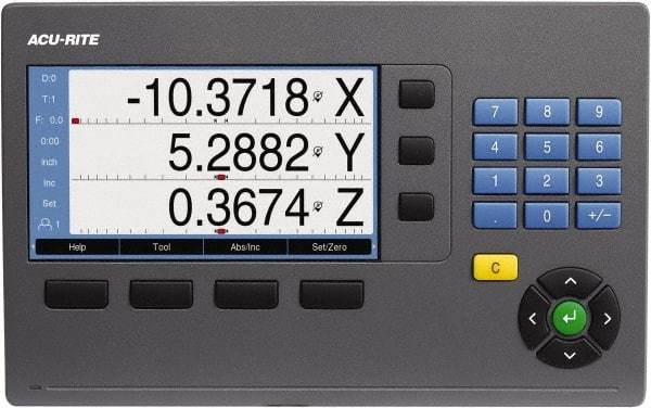 Acu-Rite - 2 Axis, 6" X-Axis Travel, 18" Y-Axis Travel, Grinding DRO System - 5µm Resolution, 5µm Accuracy, LCD Color Display - Top Tool & Supply