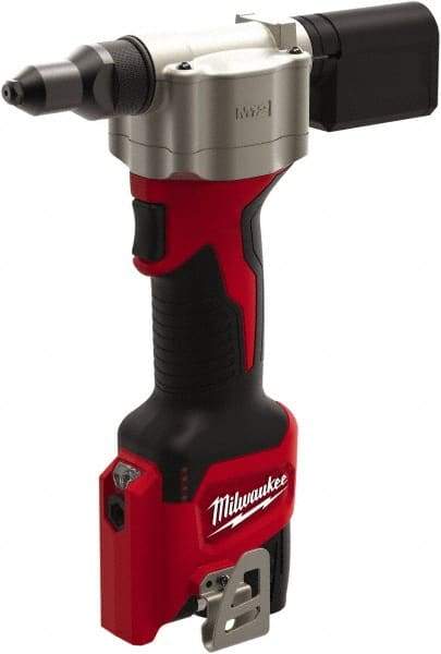 Milwaukee Tool - All up to 3/16" Closed End Rivet Capacity , 2,000 Lb Pull Force Cordless Electric Riveter - 0.8" Stroke Length, 12 Volt, Mandrel Collection, Bare Tool Battery Included - Top Tool & Supply