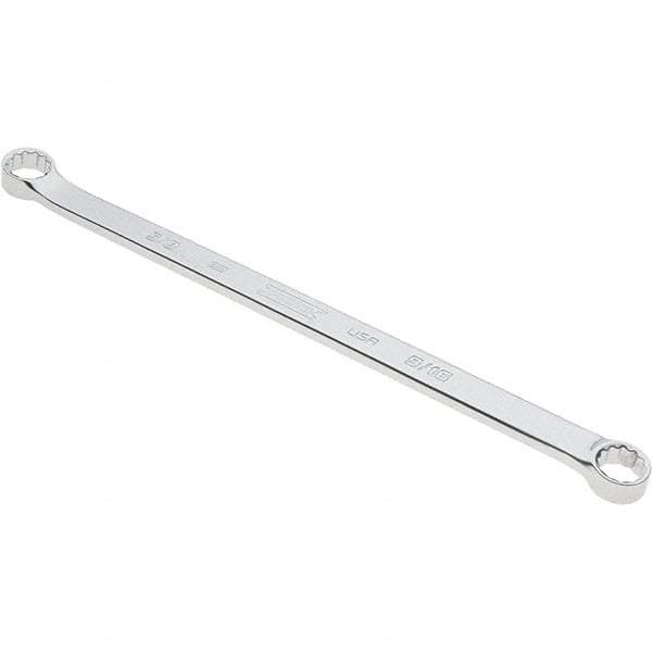 Proto - 9/16" x 5/8" 12 Point Box Wrench - Double End, 53/64" Head Diam x 13/32" Head Thickness, 12-31/64" OAL, Steel, Polished Finish, 15° Offset - Top Tool & Supply