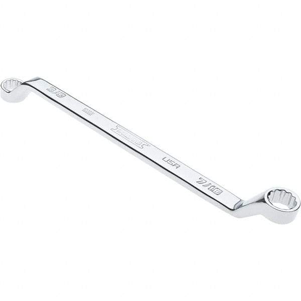 Proto - 3/8" x 7/16" 12 Point Box Wrench - Double End, 19/32" Head Diam x 41/64" Head Thickness, 7-1/2" OAL, Steel, Polished Finish, 15° Offset - Top Tool & Supply