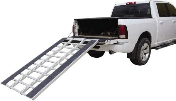 Erickson Manufacturing - 84" Long x 54" Wide, 1,500 Lb Capacity, Foldable Truck Ramp with Wear Boards - Aluminum, For All Vehicles - Top Tool & Supply