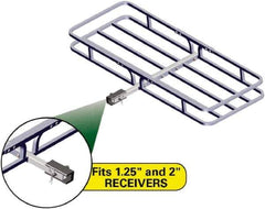 Erickson Manufacturing - Aluminum Cargo Carrier - 19-1/2" Wide x 53-1/2" Long, Silver, For Use with 1.25" Receivers & 2" Receivers - Top Tool & Supply