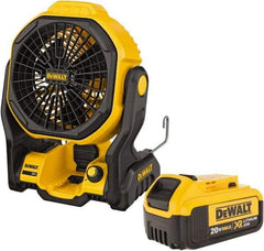 DeWALT - 7" Blade, 500 Max CFM, Cordless Fan - 20 Volts, 3 Speed - Top Tool & Supply