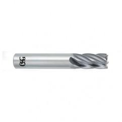 22mm Dia. x 102mm Overall Length 6-Flute Square End Solid Carbide SE End Mill-Round Shank-Center Cutting-Uncoated - Top Tool & Supply