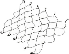 Erickson Manufacturing - Rubber Cargo Net - 70" Wide x 52" Long, Black, For Use with Pick Ups - Top Tool & Supply