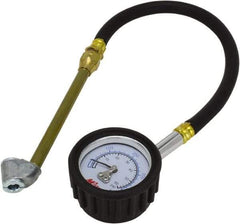 Milton - 0 to 60 psi Dial Dual Head Tire Pressure Gauge - 12' Hose Length, 2 psi Resolution - Top Tool & Supply