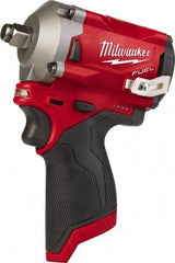 Milwaukee Tool - 1/2" Drive 12 Volt Pistol Grip Cordless Impact Wrench & Ratchet - 2,700 RPM, 0 to 3,200 BPM, 250 Ft/Lb Torque, Lithium-Ion Batteries - Top Tool & Supply