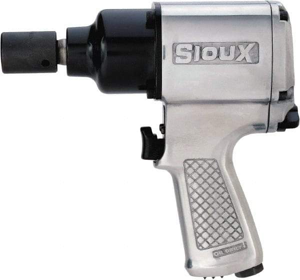 Sioux Tools - 1/2" Drive, 7,500 RPM, 500 Ft/Lb Torque Impact Wrench - Pistol Grip Handle, 1,100 IPM, 4.8 CFM, 90 psi, 1/4" Inlet - Top Tool & Supply