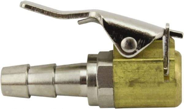 Milton - 150 Max psi Closed Check Brass Air Chuck - Clip On Chuck, 1/4 Barbed - Top Tool & Supply