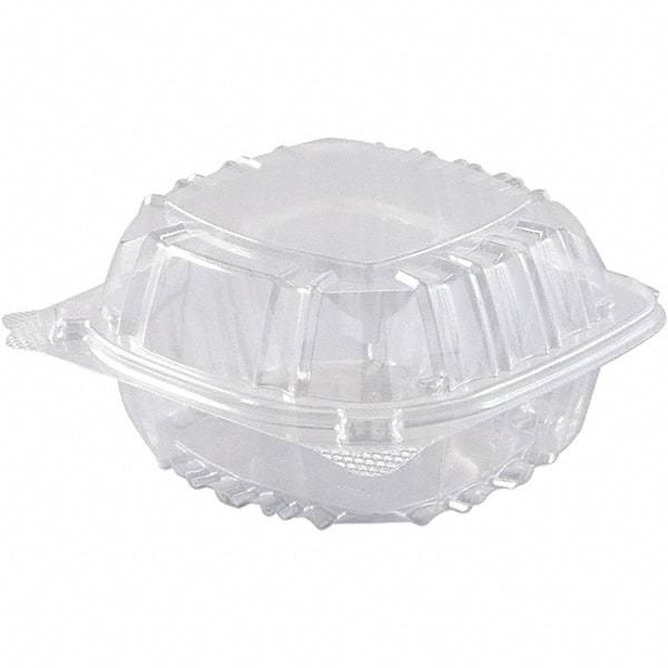 DART - 6 x 5-13/64" Hinged-Lid Plastic Containers - Clear - Top Tool & Supply