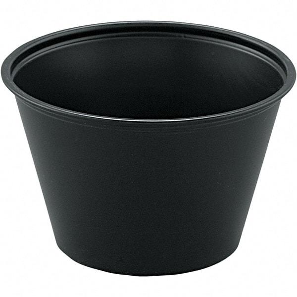 Solo - 4 oz Polystyrene Portion Cups - Black - Top Tool & Supply