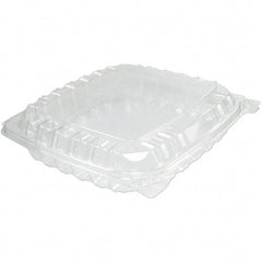 DART - 8-5/16 x 8-5/16 x 2" Plastic Hinged Container - Clear - Top Tool & Supply