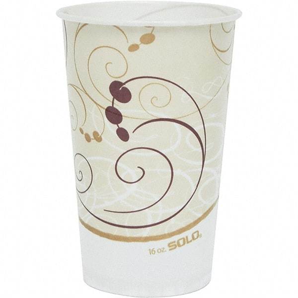 Solo - 16 oz Treated-Paper Cold Cups - White, Beige, Red - Top Tool & Supply