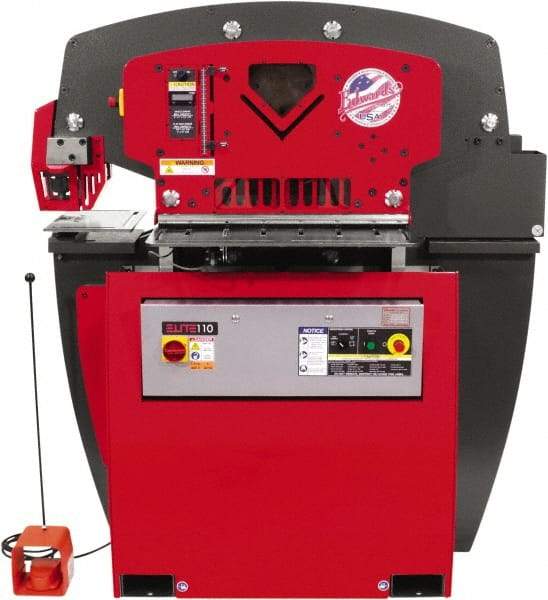 Edwards Manufacturing - 11-3/4" Throat Depth, 110 Ton Punch Pressure, 1-3/8" in 1" Punch Capacity Ironworker - 7-1/2 hp, 3 Phase, 460 Volts, 57-1/4" Wide x 66-1/16" High x 42-3/8" Deep - Top Tool & Supply