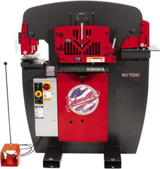 Edwards Manufacturing - 8-7/8" Throat Depth, 60 Ton Punch Pressure, 1-1/16" in 5/8" Punch Capacity Ironworker - 5 hp, 1 Phase, 230 Volts, 46-1/8" Wide x 56-1/8" High x 36-1/8" Deep - Top Tool & Supply