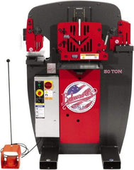 Edwards Manufacturing - 7" Throat Depth, 50 Ton Punch Pressure, 1" in 5/8" Punch Capacity Ironworker - 5 hp, 3 Phase, 460 Volts, 36-3/4" Wide x 54-1/2" High x 36-1/8" Deep - Top Tool & Supply