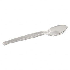 Dixie - Plastic Cutlery, Heavyweight Teaspoon, Crystal Clear, 6", 1000/Carton - Top Tool & Supply