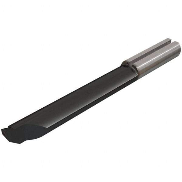 Iscar - 4mm Min Bore Diam, 0.3mm Max Bore Depth, 4mm Shank Diam, Chamfering & Corner Radius Boring Bar - 0.004" Corner Radius, Right Hand Cut, Solid Carbide, TiAlN Finish - Exact Industrial Supply