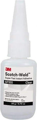 3M - 0.11 oz Tube Clear Instant Adhesive - Series Part Number SF100, 3 to 30 sec Working Time, 24 hr Full Cure Time - Top Tool & Supply