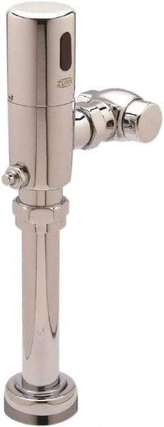 Zurn - 1-1/2" Spud Coupling, 1" Pipe, Closet Automatic Flush Valve - Single Flush, 1.6 Gal per Flush, Chrome Cover, Powered by 4 AA Batteries - Top Tool & Supply