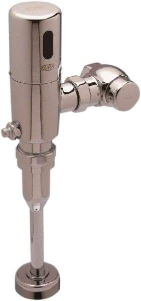 Zurn - 3/4" Spud Coupling, 1" Pipe, Urinal Automatic Flush Valve - Single Flush, 0.125 Gal per Flush, Chrome Cover, Powered by 4 AA Batteries - Top Tool & Supply